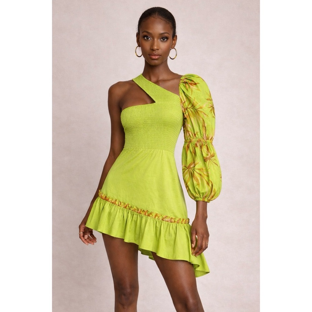 Alden Adair Brooke Mini Dress in Bright Green Sz Small NWOT HTF! RARE